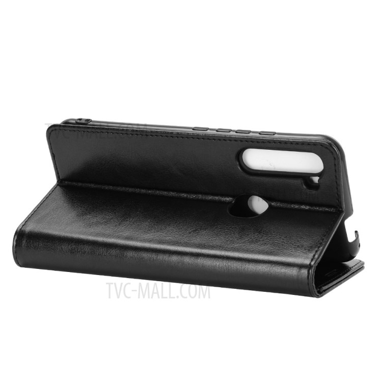 Crazy Horse Texture Leather Cover Stand Case for Motorola Moto One Fusion Plus - Black-6