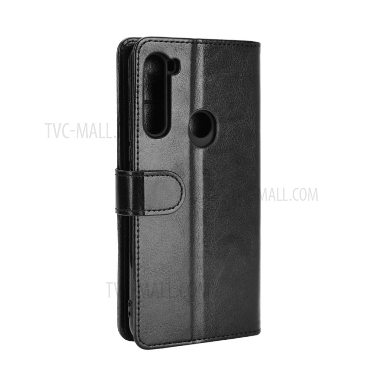 Crazy Horse Texture Leather Cover Stand Case for Motorola Moto One Fusion Plus - Black-7