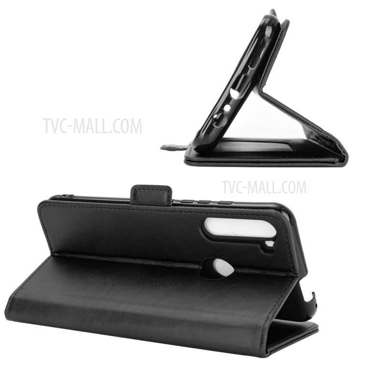 Magnetic Double Clasp Leather Wallet Stand Cover for Motorola Moto One Fusion Plus - Black-6
