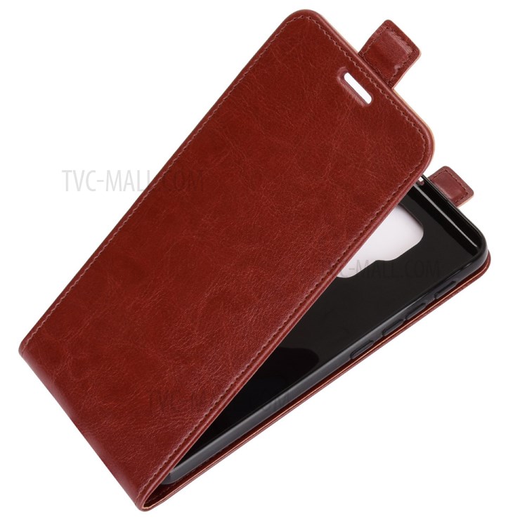 Crazy Horse Leather Vertical Flip Cover for Motorola Moto G9 Play - Brown-3