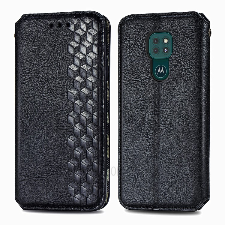 Auto-absorbed Diamond Texture PU Leather Shell for Motorola Moto G9 Play Phone Cover - Black-2