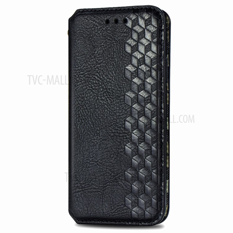 Auto-absorbed Diamond Texture PU Leather Shell for Motorola Moto G9 Play Phone Cover - Black-3