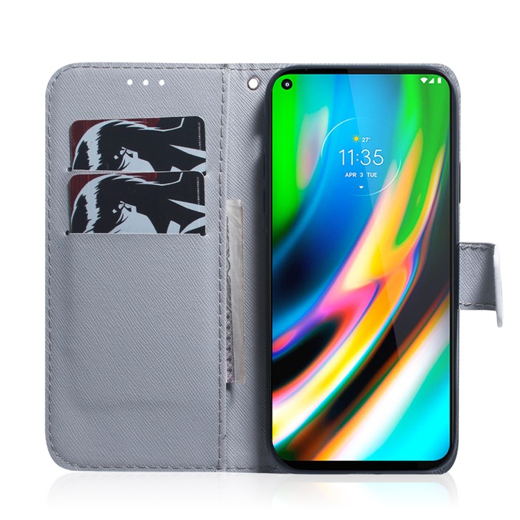 Pattern Printing Wallet Leather Tablet Case for Motorola Moto G9 Plus - Lion-7
