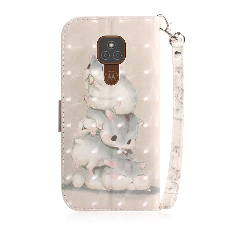 Light Spot Decor Pattern Printing Wallet Stand Flip Leather Case with Strap for Motorola Moto G9 Play/E7 Plus/G9 (India) - Squirrel-3