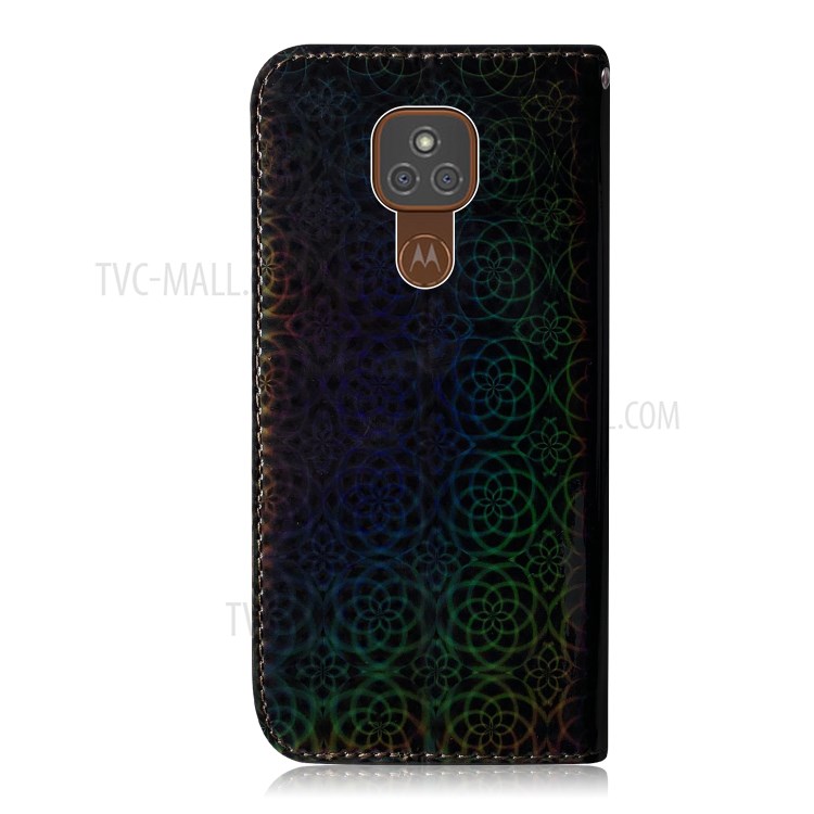 Dazzling Flower Pattern Leather Wallet Phone Case for Motorola Moto G9 (India)/G9 Plus/E7 Plus - Black-3