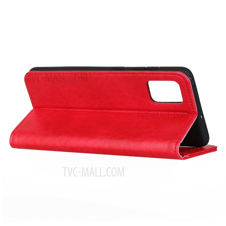 Auto-Absorbed Crazy Horse Texture Leather Phone Case for Motorola Moto G9 Plus - Red-4
