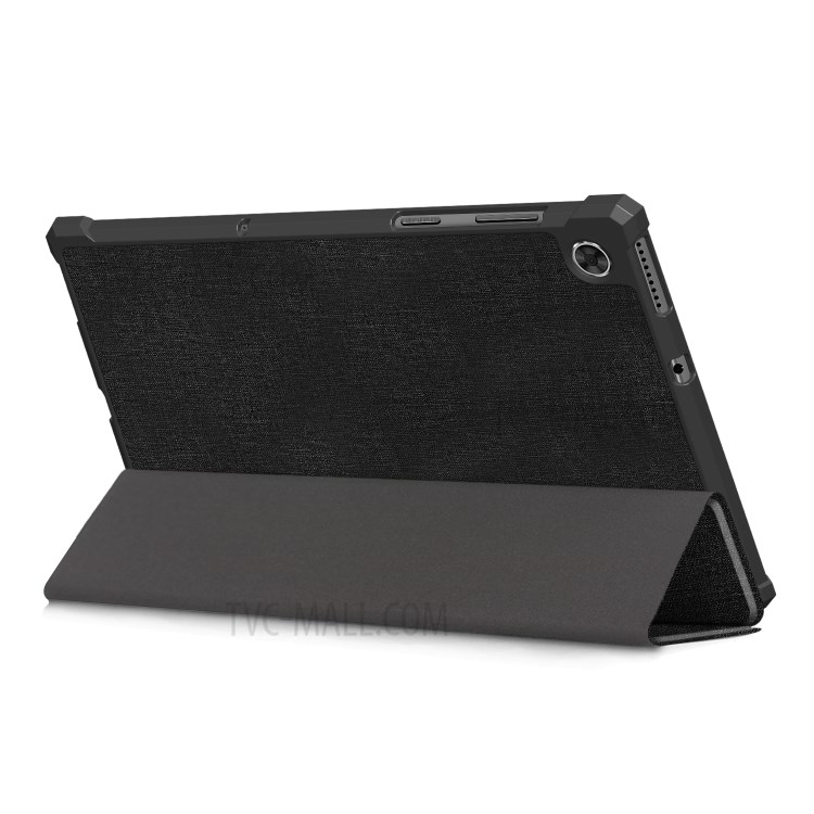 Tri-fold Leather Stand Tablet Case Cover Shell for Lenovo Tab M10 Plus/X606 - Black-4