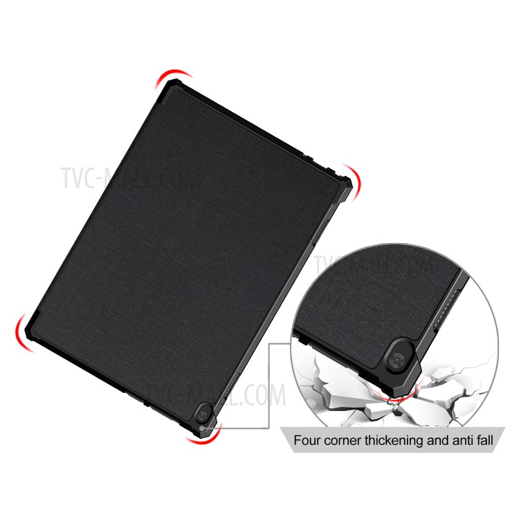 Tri-fold Leather Stand Tablet Case Cover Shell for Lenovo Tab M10 TB-X605F - Black-10