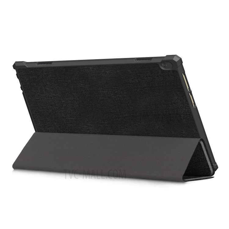 Tri-fold Leather Stand Tablet Case Cover Shell for Lenovo Tab M10 TB-X605F - Black-4