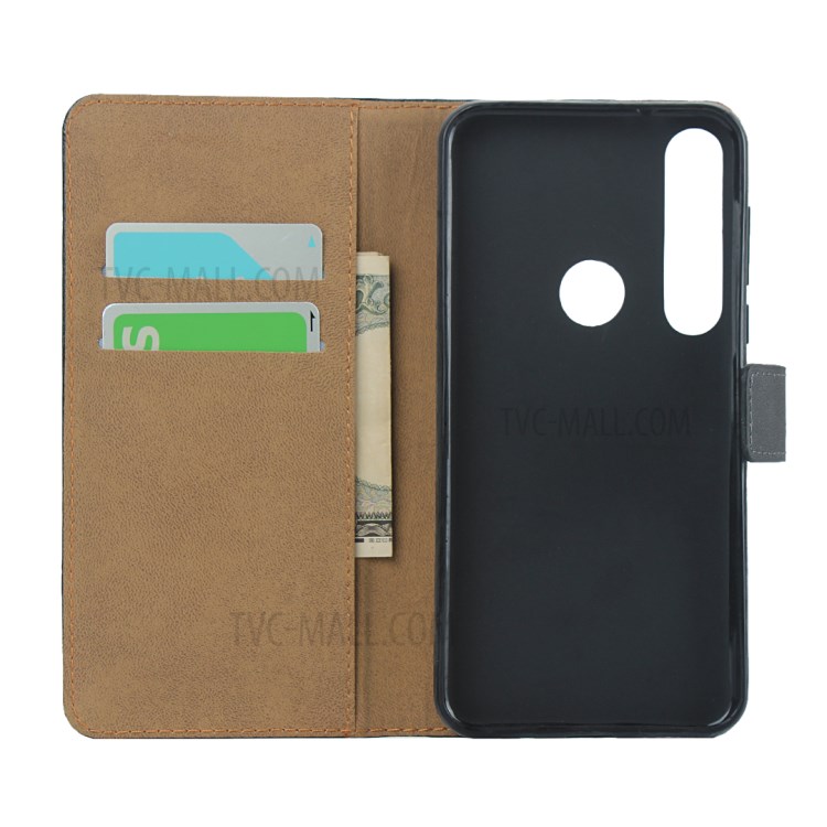 Genuine Leather Wallet Case with Stand for Motorola Moto G8 Plus-5