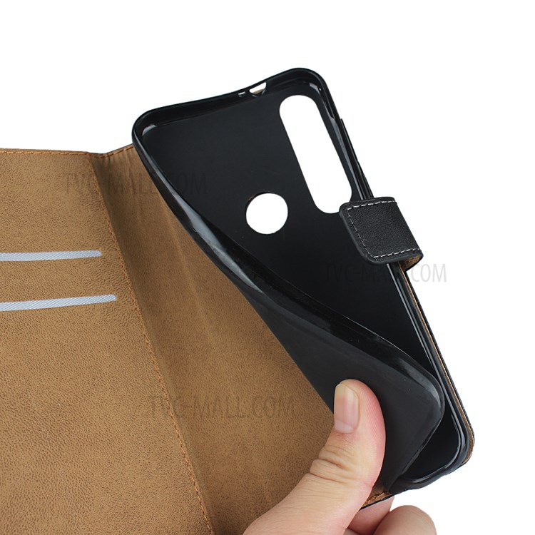 Genuine Leather Wallet Case with Stand for Motorola Moto G8 Plus-9