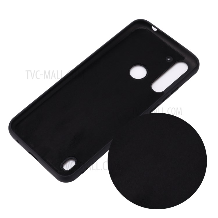 Liquid Silicone Phone Cover for Motorola Moto G8 Power Lite - Black-3