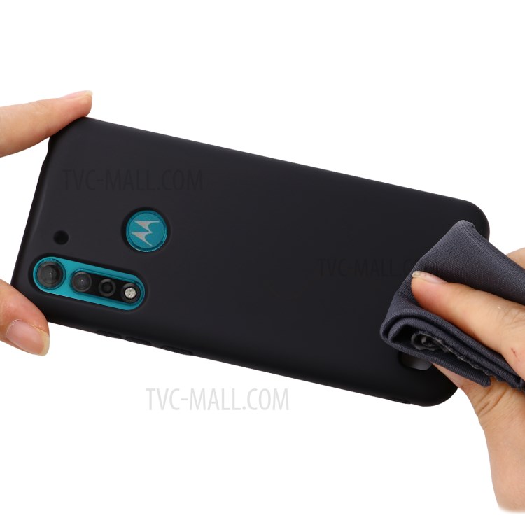 Liquid Silicone Phone Cover for Motorola Moto G8 Power Lite - Black-5