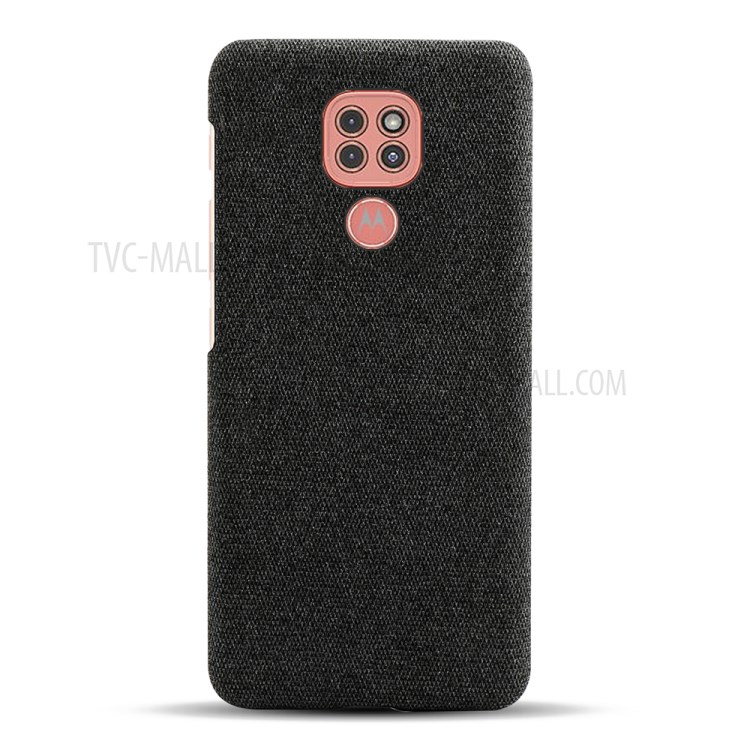 Cloth Texture Plastic Hard Shell Cover for Motorola Moto G9 Play - Black-3