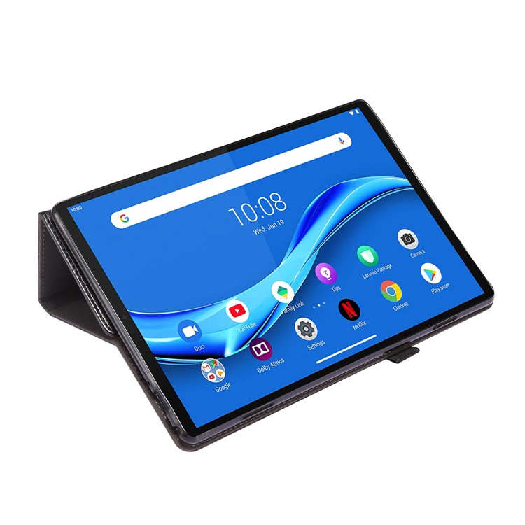 Crazy Horse Texture Two-Fold Design Leather Cover Case for Lenovo Tab M10 TB-X605F - Black-6