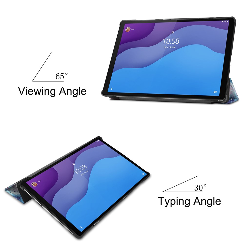 Étui De Table Tri-pli En Cuir PU En Cuir PU Pour Lenovo Tab M10 HD Gen 2 TB-X306F / Tb-x306x - Ciel Étoilé-2