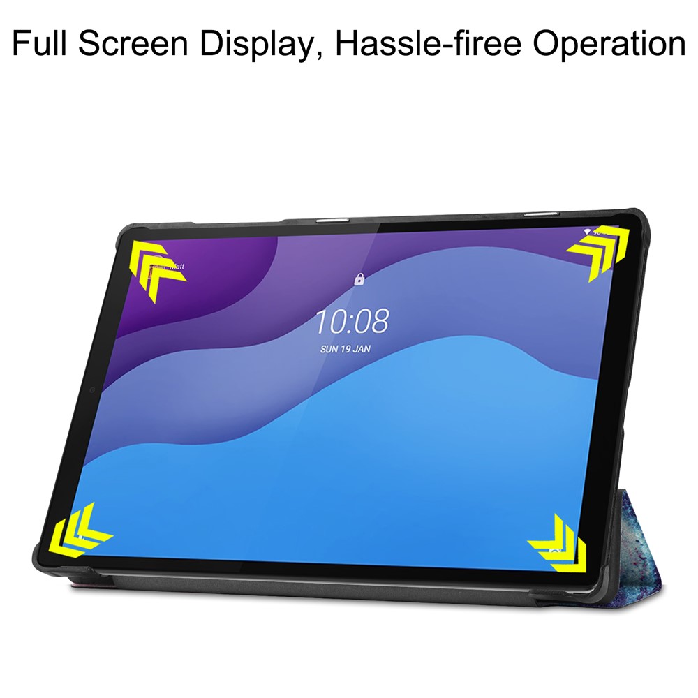 Étui De Table Tri-pli En Cuir PU En Cuir PU Pour Lenovo Tab M10 HD Gen 2 TB-X306F / Tb-x306x - Ciel Étoilé-3
