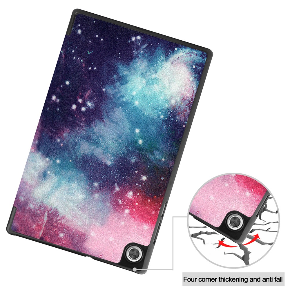 Étui De Table Tri-pli En Cuir PU En Cuir PU Pour Lenovo Tab M10 HD Gen 2 TB-X306F / Tb-x306x - Ciel Étoilé-5