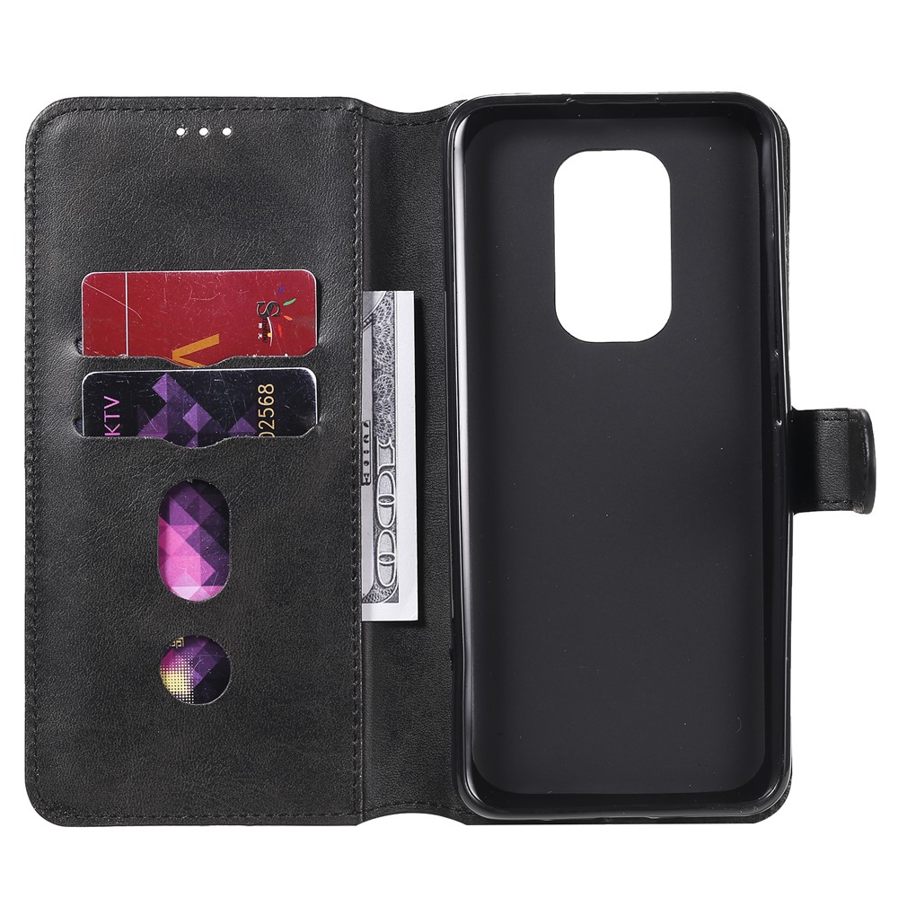Classic Wallet Stand Flip Leather Phone Case for Motorola Moto G9 Play / Motorola Moto E7 Plus - Black-2