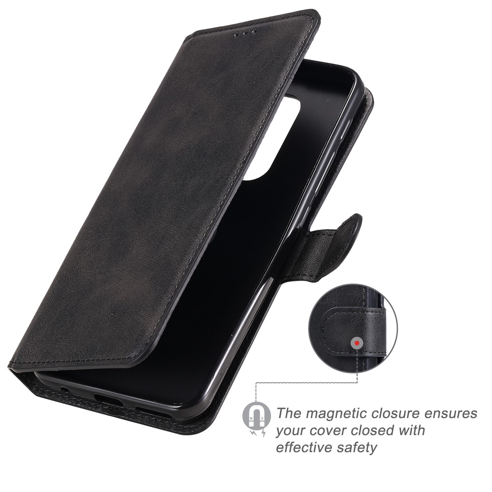 Classic Wallet Stand Flip Leather Phone Case for Motorola Moto G9 Play / Motorola Moto E7 Plus - Black-8