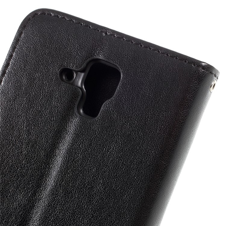 Imprint Flower Butterfly Leather Wallet Case for Lenovo A536 - Black-10