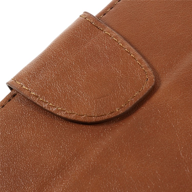 Imprint Flower Butterfly Leather Wallet Case Protector for Lenovo A536 - Brown-11