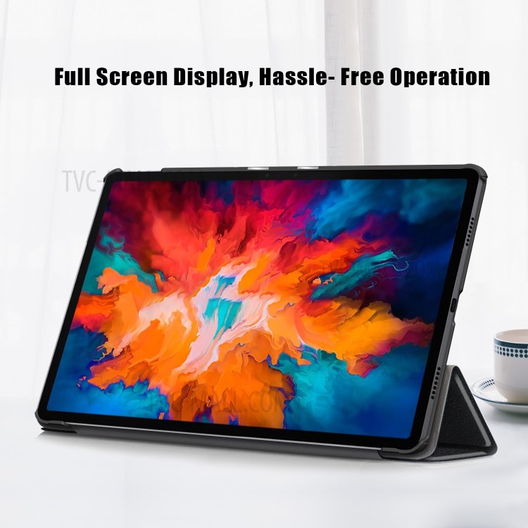 Tri-fold Sleep/Wake up Function Leather Stand Case for Lenovo Tab P11 Pro TB-J706F - Black-5