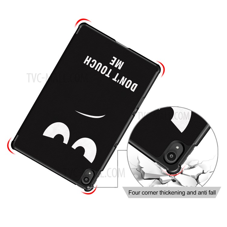 Pattern Printing Tri-Fold Magnetic Tab Leather Cover Case for Lenovo Tab P11 TB-J606F - Angry Face-7