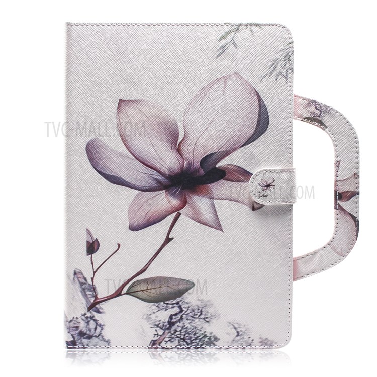 Hand-held Flip Leather Stand Case with Pattern Printing for Lenovo Tab M10 FHD REL TB-X605FC - Flower-2