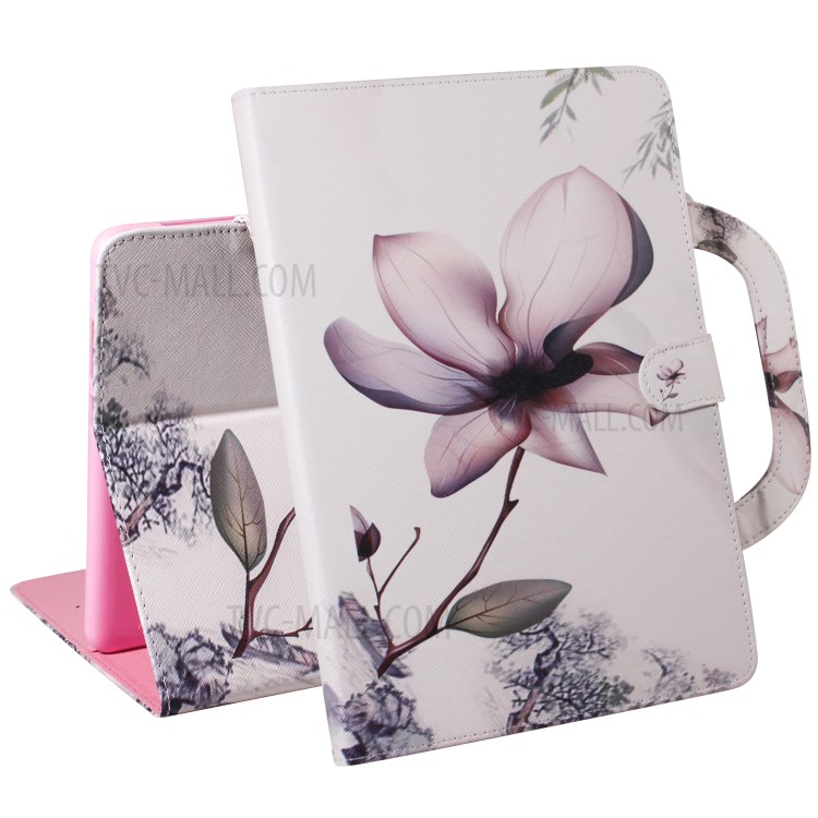 Hand-held Flip Leather Stand Case with Pattern Printing for Lenovo Tab M10 FHD REL TB-X605FC - Flower-5
