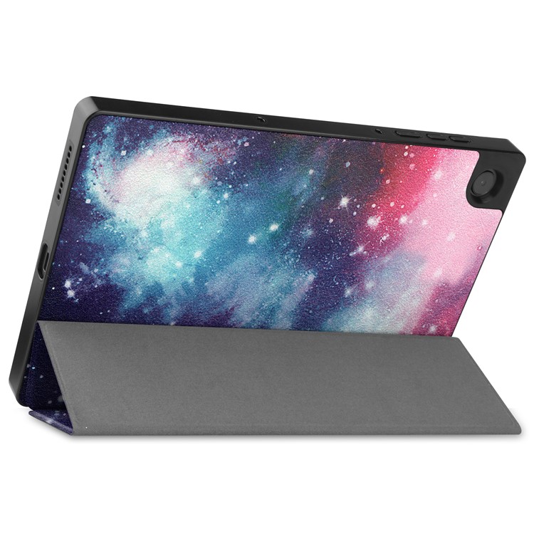 Tri-fold Stand + Pen Slot + Pattern Printing Leather Case for Lenovo Tab M10 HD Gen 2 TB-X306 - Cosmic Space-6