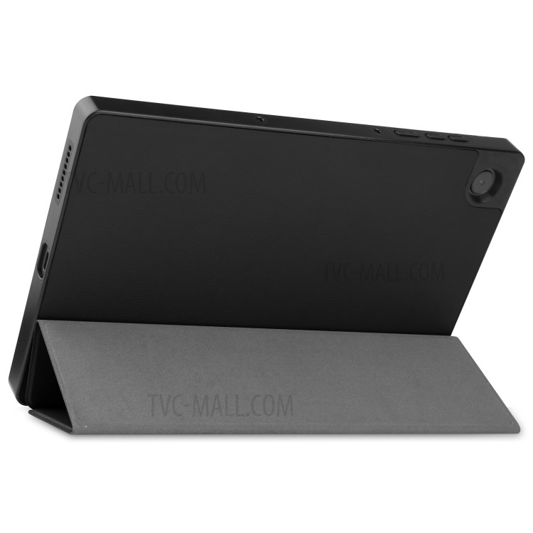 Soft TPU + Litch Texture PU Leather Shell with Tri-fold Stand for Lenovo Tab M10 HD Gen 2 TB-X306 - Black-7