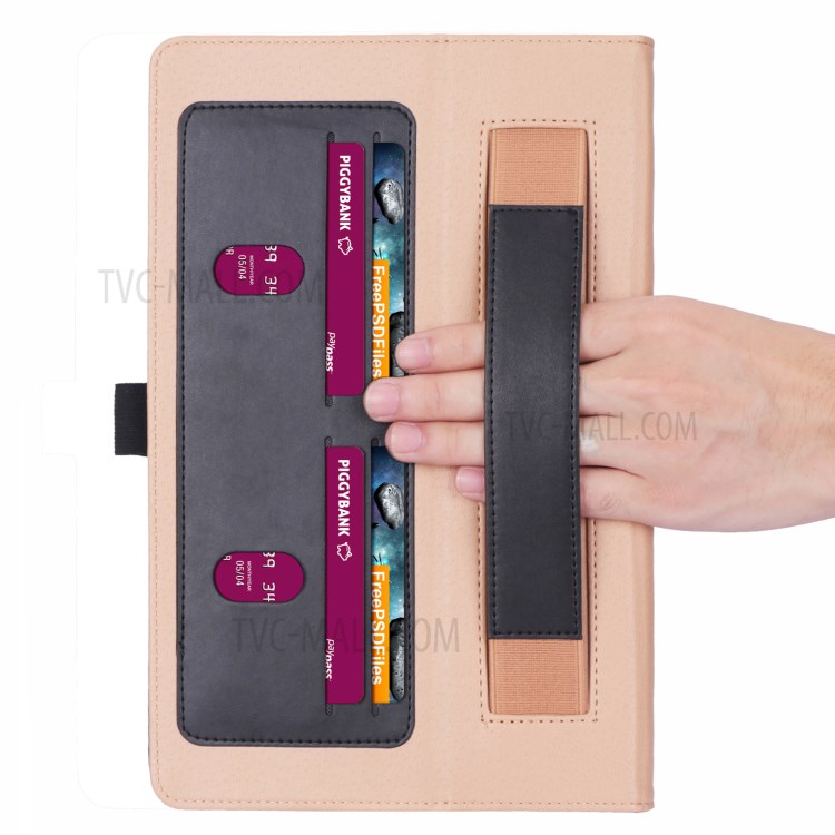 WY-2099 Capa De Tablet Couro De Estilo De Negócios Com Cinta De Mão E Slots De Cartão Para Lenovo Tab M10 HD Gen 2 TB-X306 - Preto-12