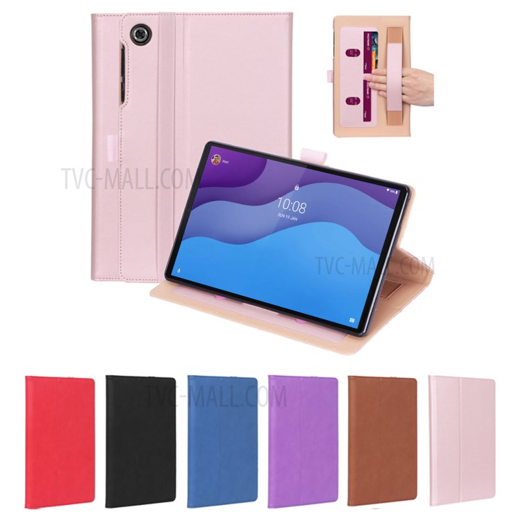WY-2099 Capa De Tablet Couro De Estilo De Negócios Com Cinta De Mão E Slots De Cartão Para Lenovo Tab M10 HD Gen 2 TB-X306 - Preto-16