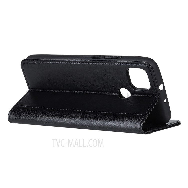 Auto-Absorbed Litchi Texture Split Leather Case for Motorola Moto G9 Power - Black-3