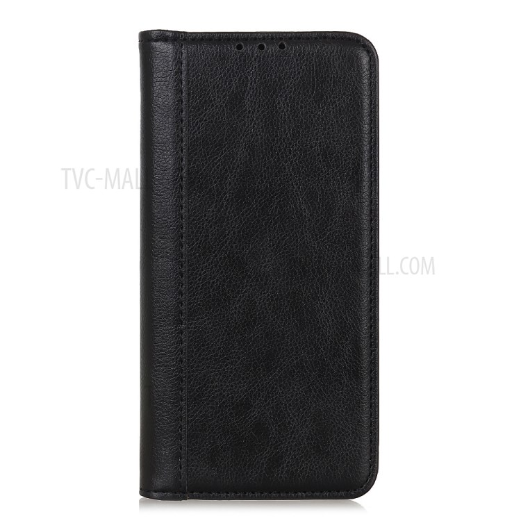 Auto-Absorbed Litchi Texture Split Leather Case for Motorola Moto G9 Power - Black-4