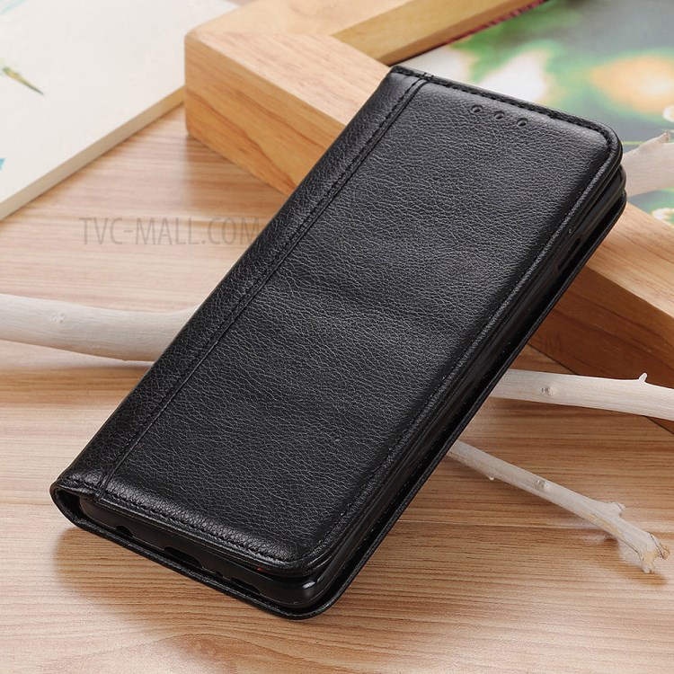 Auto-Absorbed Litchi Texture Split Leather Case for Motorola Moto G9 Power - Black-9