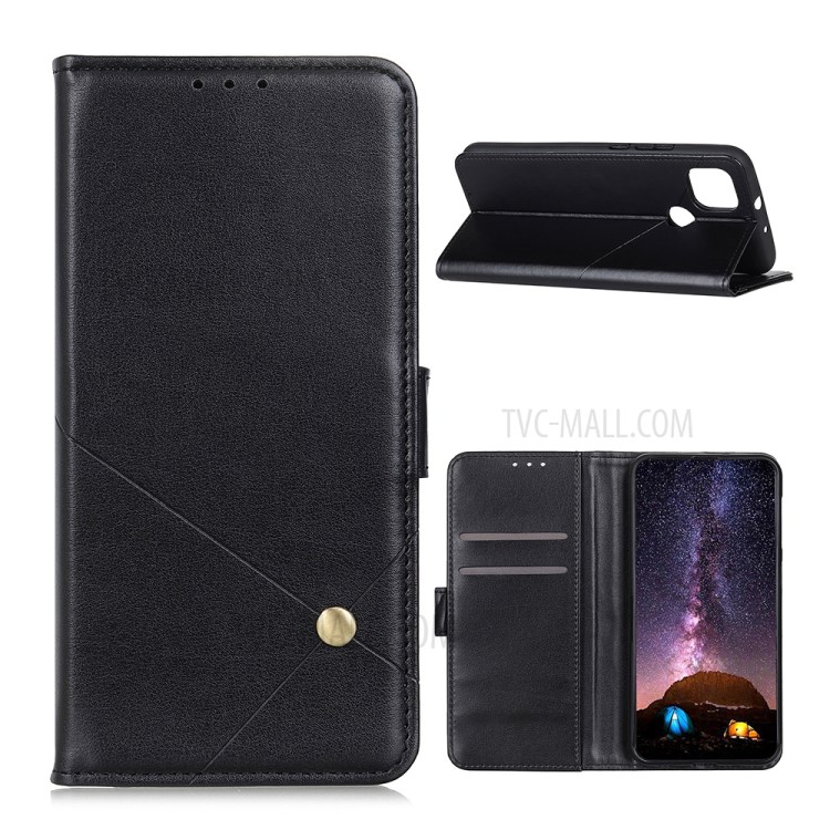 Wallet Phone Protective Cover PU Leather Stand Shell for Motorola Moto G9 Power - Black-1