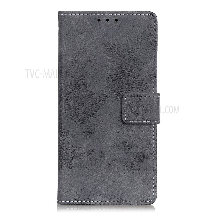 Wallet Stand Vintage Design PU Leather Phone Case for Motorola Moto G9 Power - Black-4