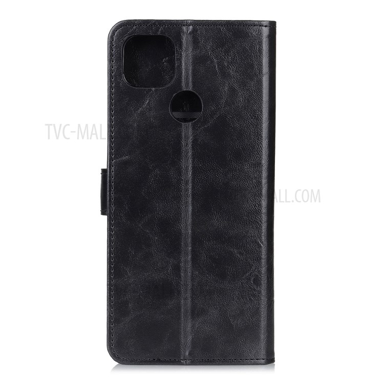Tri-Color Braid Design TPU Inner Shell + PU Leather Wallet Stand Phone Shell for Motorola Moto G9 Power - Black-2