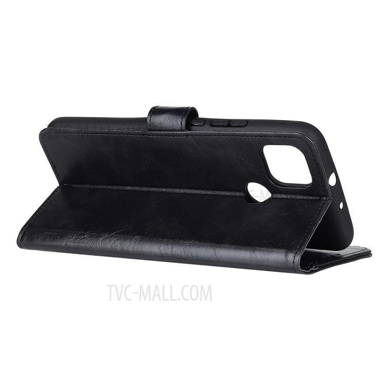 Tri-Color Braid Design TPU Inner Shell + PU Leather Wallet Stand Phone Shell for Motorola Moto G9 Power - Black-3