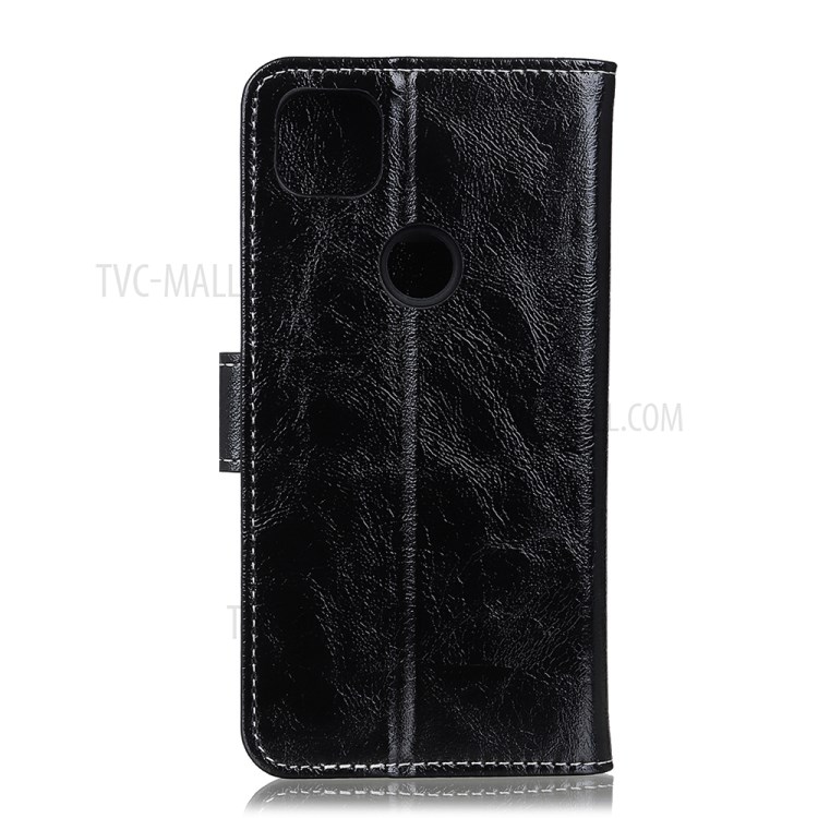 Retro Crazy Horse Texture Cover for Motorola Moto G 5G Wallet Stand Leather Case - Black-3