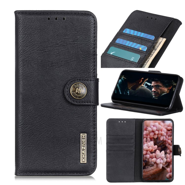 KHAZNEH Wallet Stand Leather Cover for Motorola Moto G 5G Flip Shell - Black-1