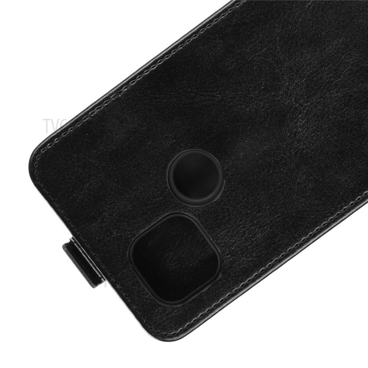 Vertical Flip Crazy Horse Texture with Card Holder Leather Cover for Motorola Moto G9 Power - Black-3