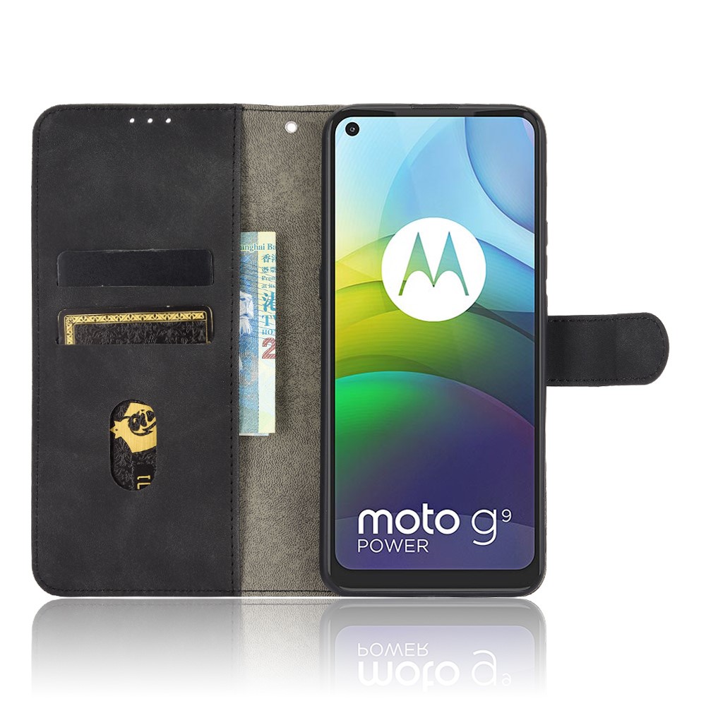 Delicate PU Leather Wallet Cell Phone Case for Motorola Moto G9 Power - Black-3