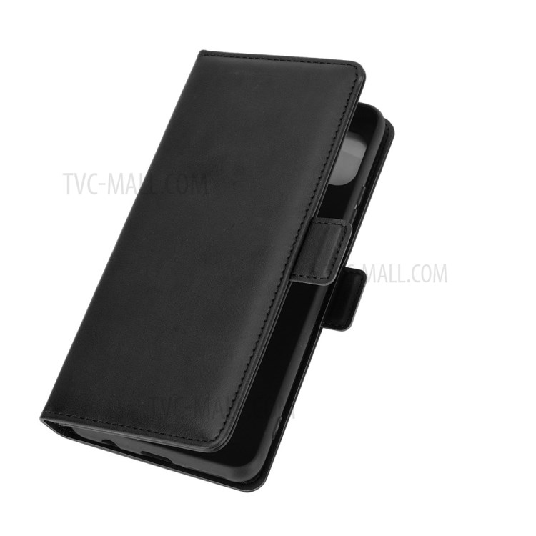 Double Clasp Flip Magnet Leather Phone Cover for Motorola Moto G 5G - Black-7