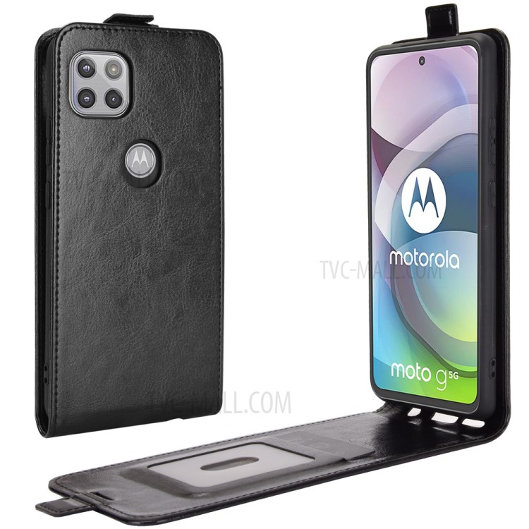 Wholesale Vertical Flip Crazy Horse Texture for Motorola Moto G 5G Card