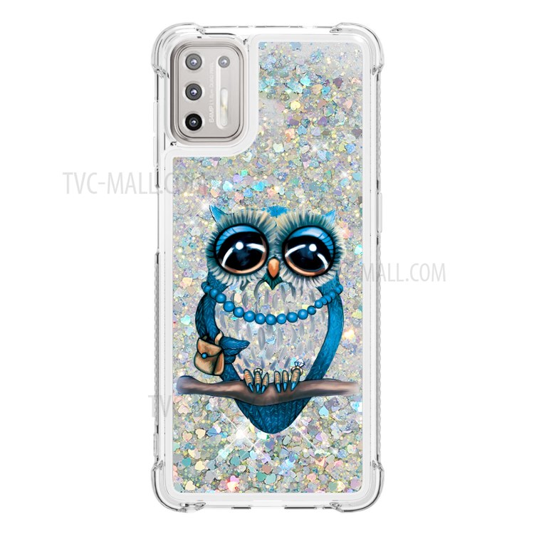 Patterned Quicksand Shockproof Protector for Motorola Moto G9 Plus TPU Case - Owl-2