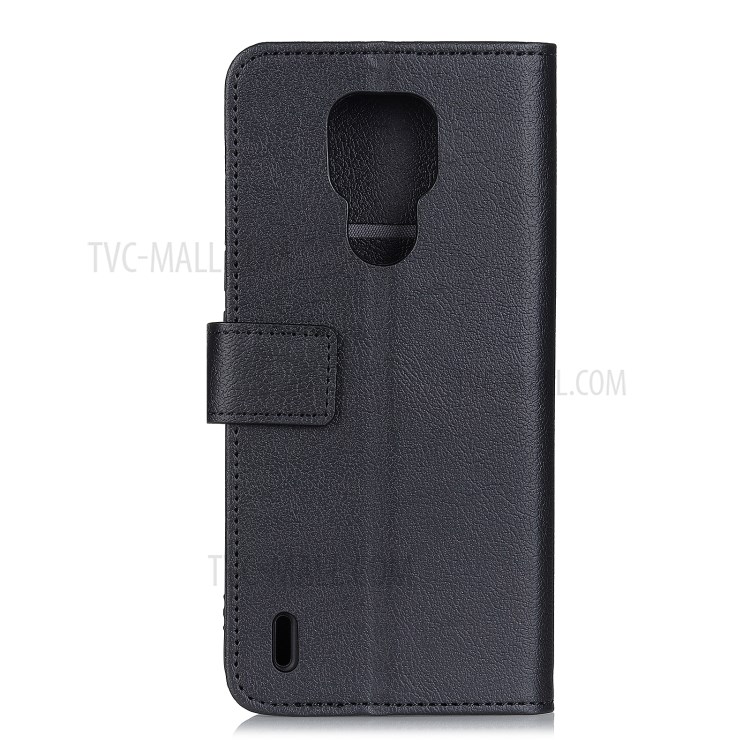 Wallet Stand TPU + PU Leather Flip Phone Cover for Motorola Moto E7 - Black-2