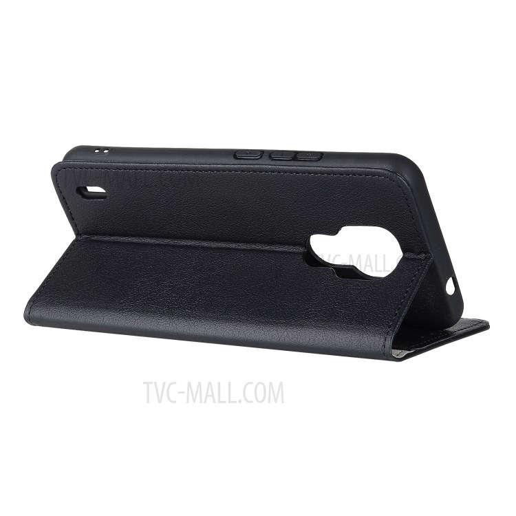 Wallet Stand TPU + PU Leather Flip Phone Cover for Motorola Moto E7 - Black-3